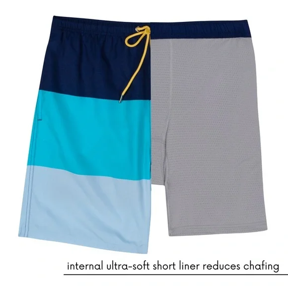 SwimZip Men's 8" Swim Trunks Boxer Brief Liner"Color Pop" UPF 50 nwt XXXL